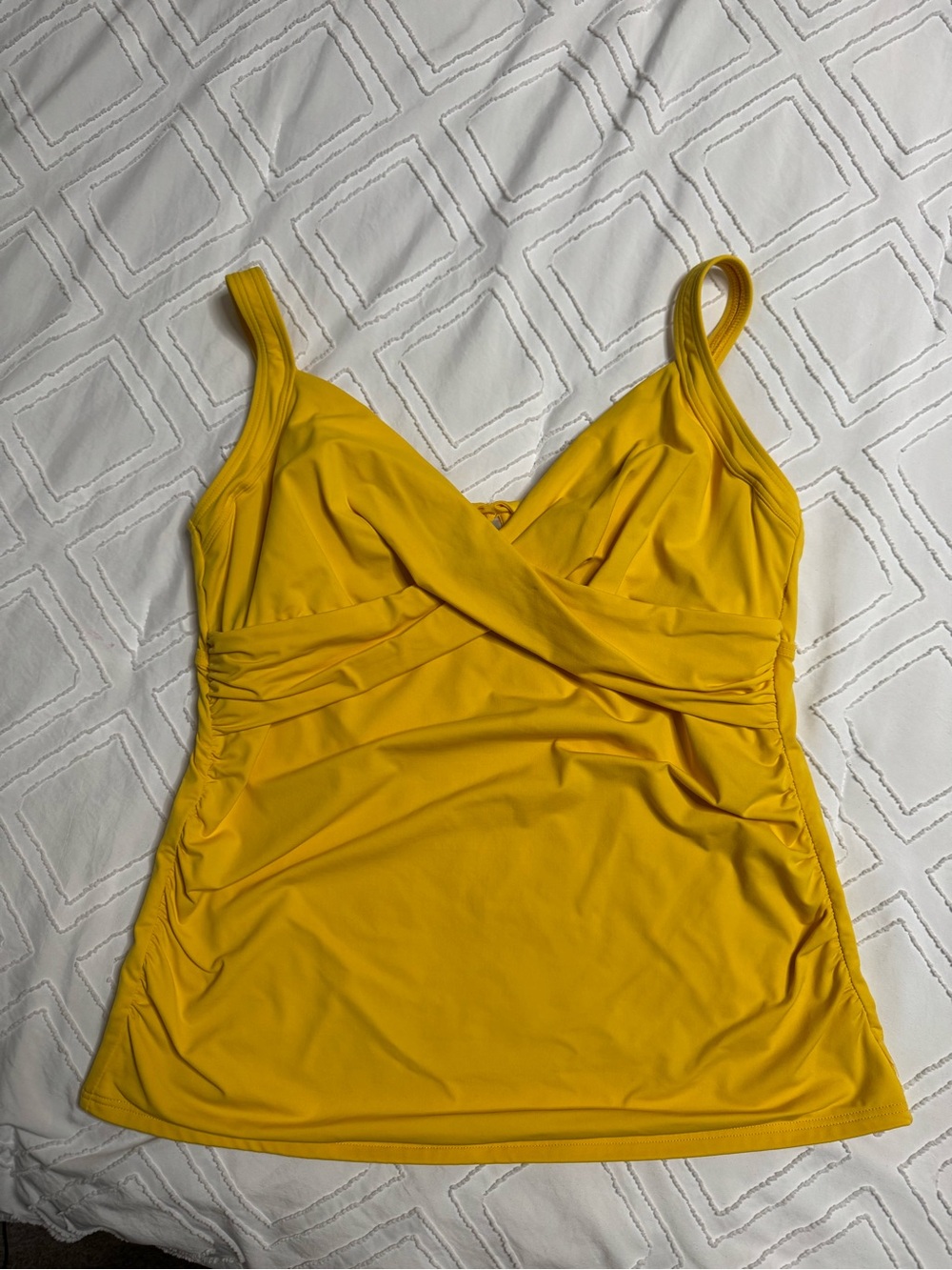 Women’s Yellow Lands End twist front Swim Tankini